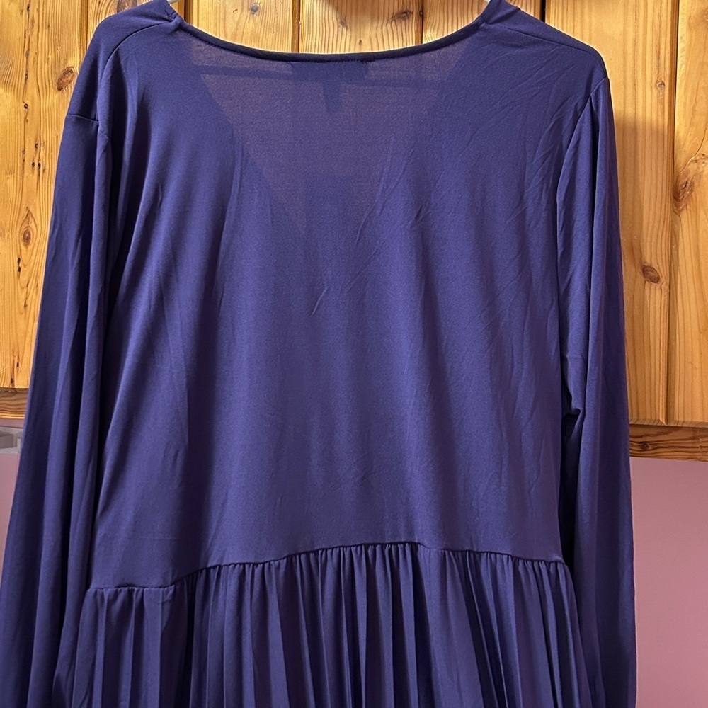 Eloquii Purple Long Sleeve Empire Waist Maxi Dress Size 20 elegant date NWT - Picture 12 of 13